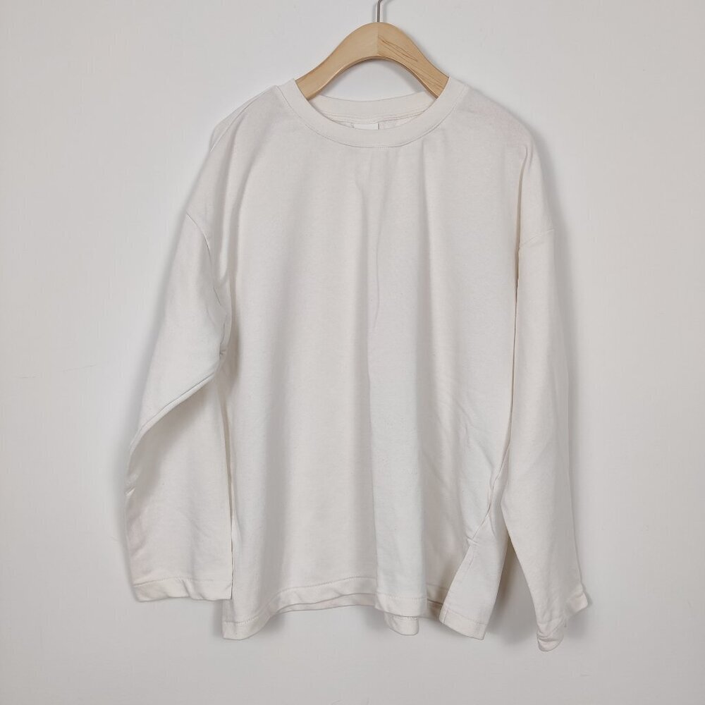 H&M Women's Sweatshirt in White Size Medium Gorpcore Casual Loungewear Cotton